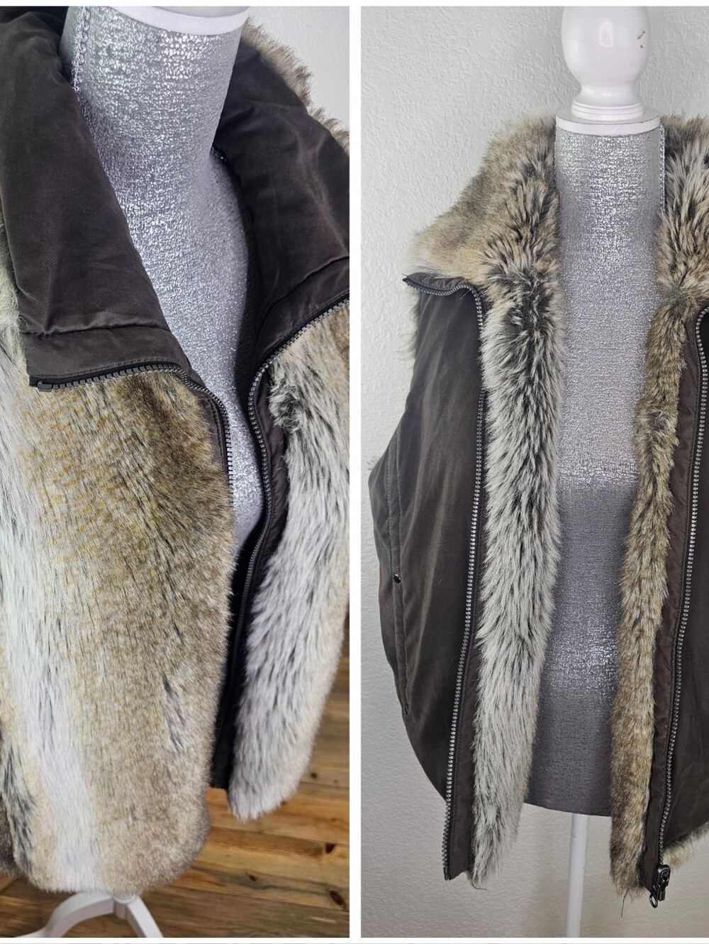WEATHERPROOF Faux Fur Reversible Vest Size XL